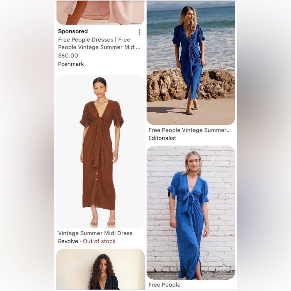 Free People Vintage Summer Midi Dress - Picture 3 of 8